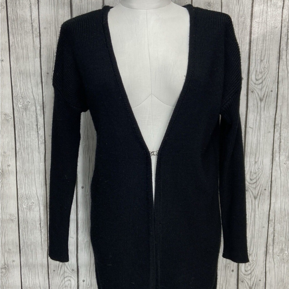 Hot & Delicious Black Open-Front Cardigan Sweater